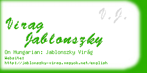 virag jablonszky business card